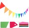 48Pcs Rainbow Pennant Banner,4 Pack Felt Fabric Flags Pennant Banners Triangle Flag for Party Wedding Christmas Birthday Bedroom Decoration